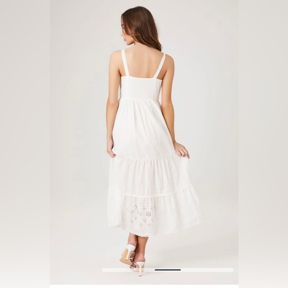 FOREVER 21 - NEW Tiered Eyelet Midi Dress - Picture 2 of 3